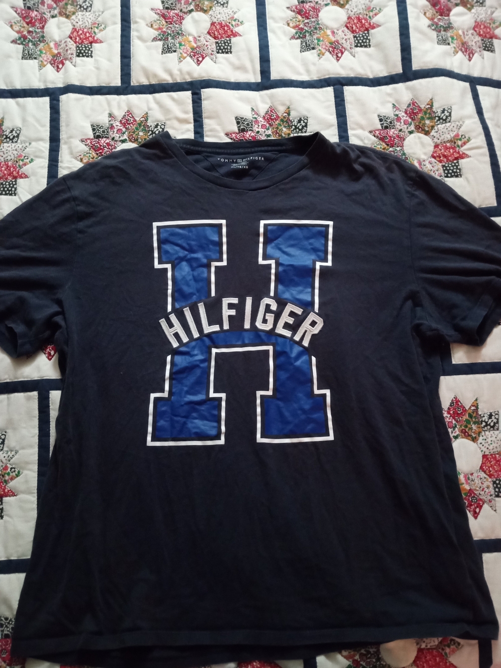 Tommy Hilfiger Navy Tee with Blue Graphic Panels